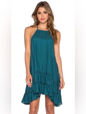 Free people Raven Slip dress in dark teal. Size S.